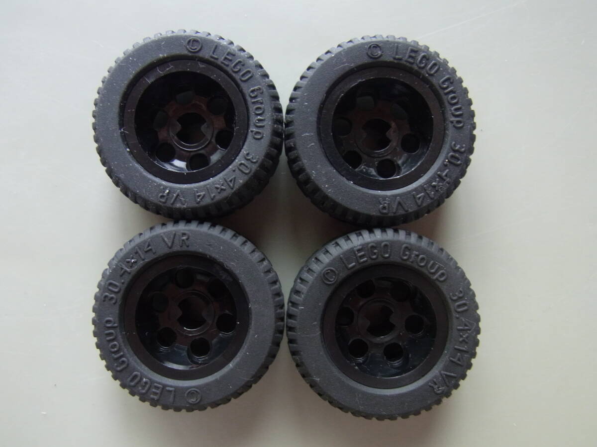 【中古】レゴテクニック[LEGO Technic] ホイール(黒)&タイヤ4個セット [2994&6578(2994c01)] #8245,#4584,#8381,#8647,#8669 オールドレゴ