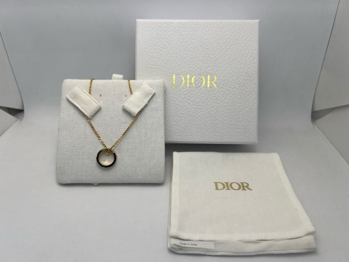 【未使用品】ディオール Christian Dior ネックレス Night Code ゴールド ブラック リング ペンダント アクセサリー