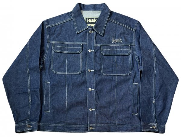 極美 XXLサイズ 参考定価17380円 leak wear リーク ウェア デニム ジャケット Gジャン / トラッカー ジャケット