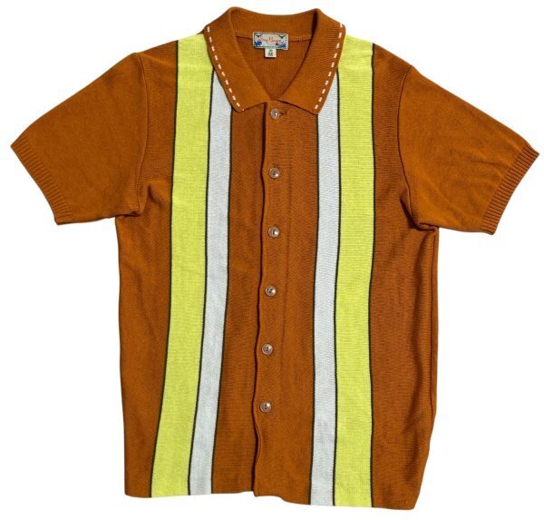 美品 Dry Bones ドライボーンズ サマーニット 半袖 シャツ ポロシャツ / ロカビリー 50s スタイル パンク ロック