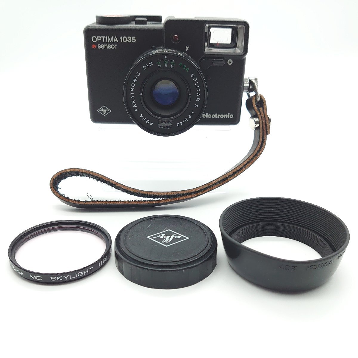 Agfa アグファ OPTIMA 1035 sensor レンズ:SOLITAR S 1:2.8/40 49φ フィルムカメラ 動作確認済 ドイツ製 オプティマ【道楽札幌】