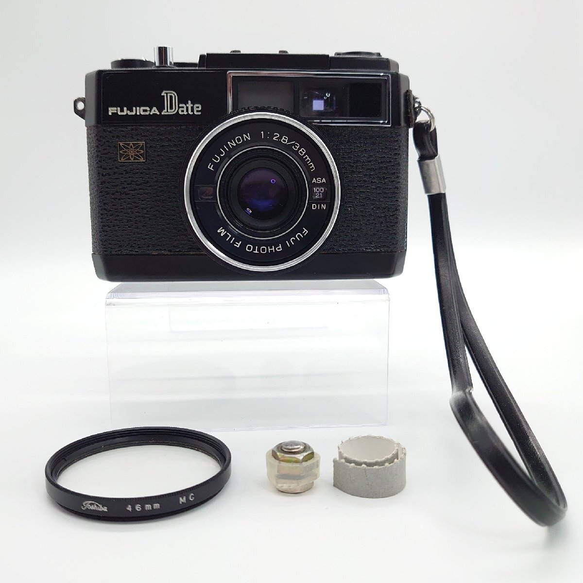 FUJICA Date フジカ レンズ:FUJINON 1:2.8/38mm フィルムカメラ デート機能 電子シャッター 目測式 動作確認済【道楽札幌】