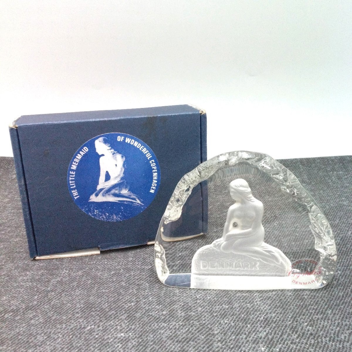 クリスタレックス THE LITTLE MERMAID OF WONDERFUL COPENHAGEN 人魚 ハンドメイド デンマーク 箱入り 置物 マーメイド オブジェ【道楽札幌