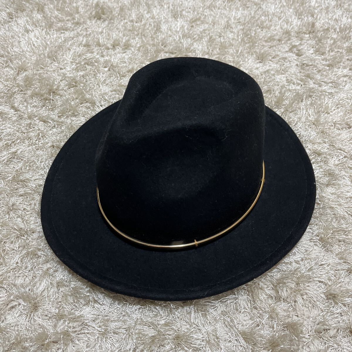 美品 希少 レア BACK NUMBER バックナンバー ウール ハット ブラック サイズ57cm 帽子 