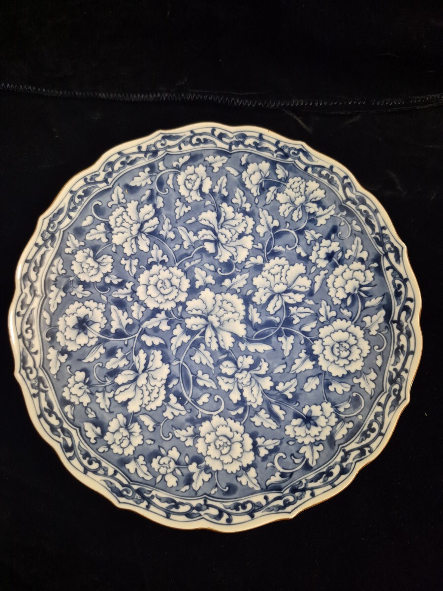 たち吉／輪花唐草／中皿５枚セット（美品）