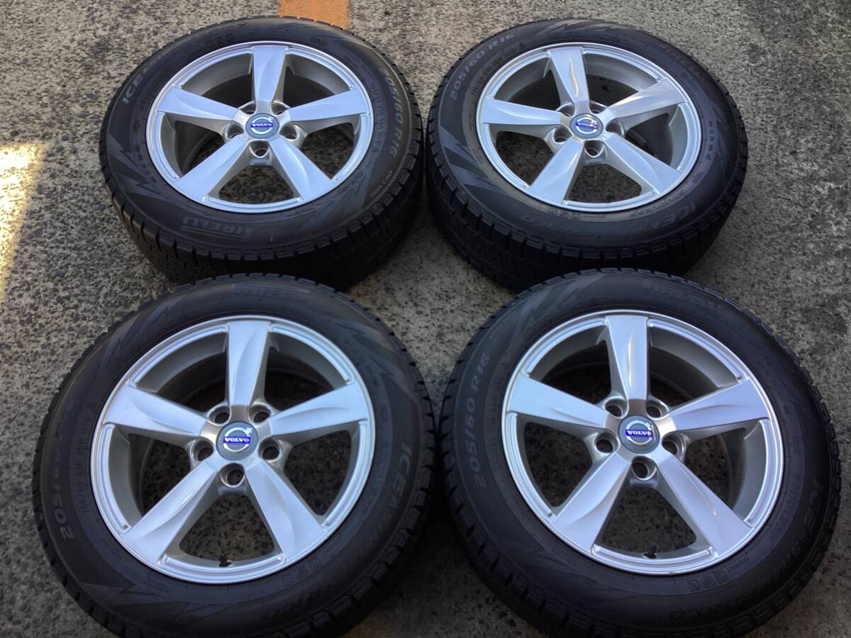 M8864 VOLVO V40 クロスカントリー 純正 16インチ 7J +50 108/5H＆205/60R16 スタッドレス 4本 純正品番 31317285　