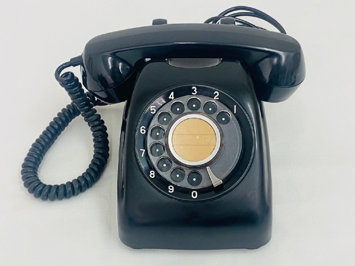 黒電話 日本電信電話公社 ダイヤル式黒電話 600-A2 昭和 レトロ 電話機 置物 インテリア