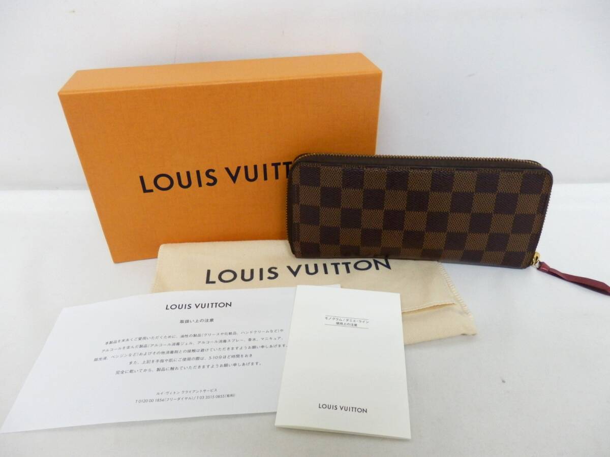 172H235I◆LOUIS VUITTON ルイヴィトン モノグラム ポルトフォイユ・クレマンス M60742 フューシャ ラウンドファスナー 長財布 中古