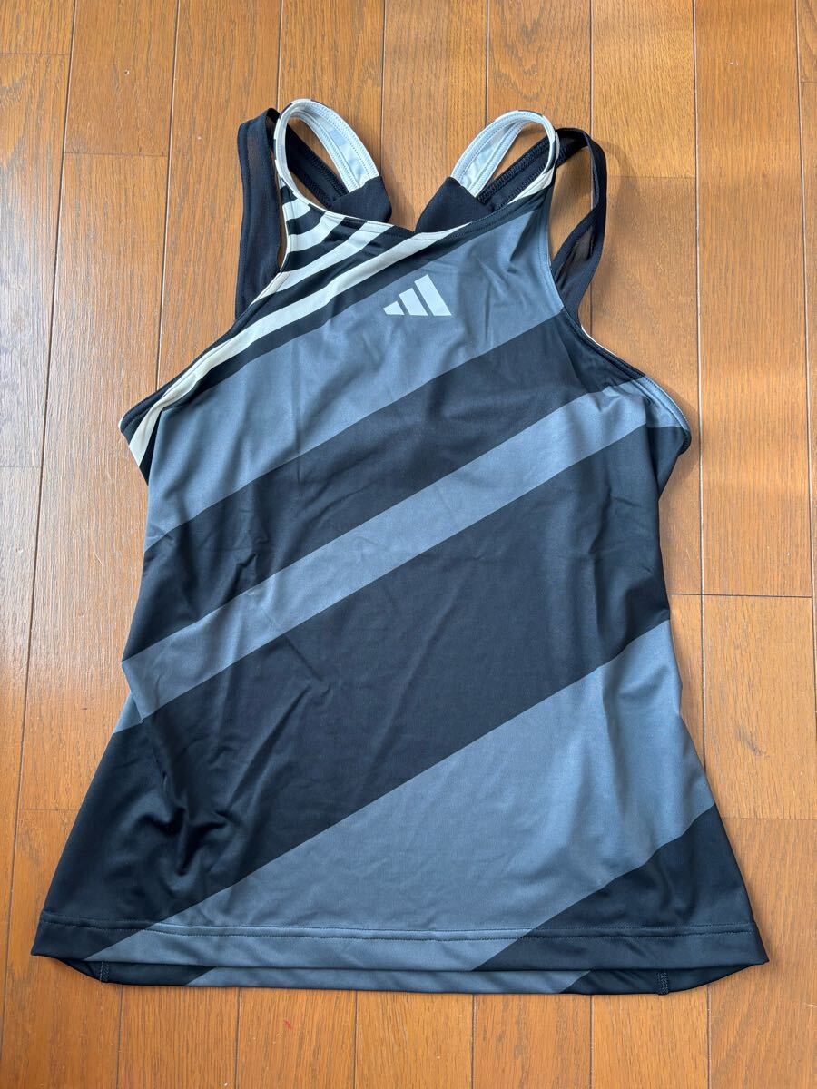 ★アディダス　エアロレディ プロ Yバック タンクトップ　XL　新品　黒　吸汗速乾　IL9589 IJJ17テニス