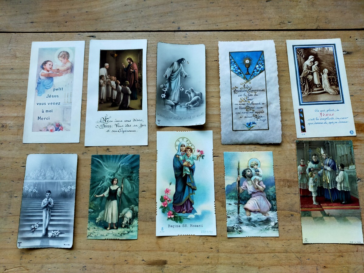 ★アンティーク品★ホーリーカード １０枚セット キリスト マリア クロス 十字架 フランス