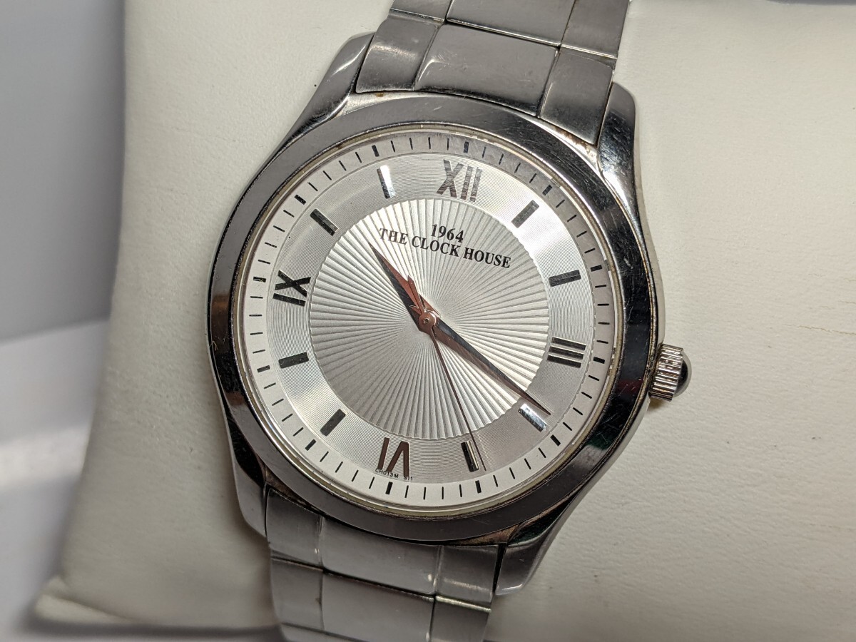 稼働品 1964 THE CLOCK HOUSE ザ・クロックハウス ビジネス フォーマル CH013M 電池交換済み メンズ 腕時計 クオーツ ステンレス