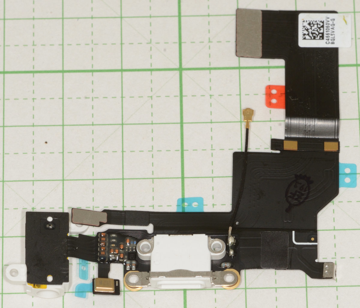 iPhone SE パーツ Lightning イヤホン コネクタまわり基板 白