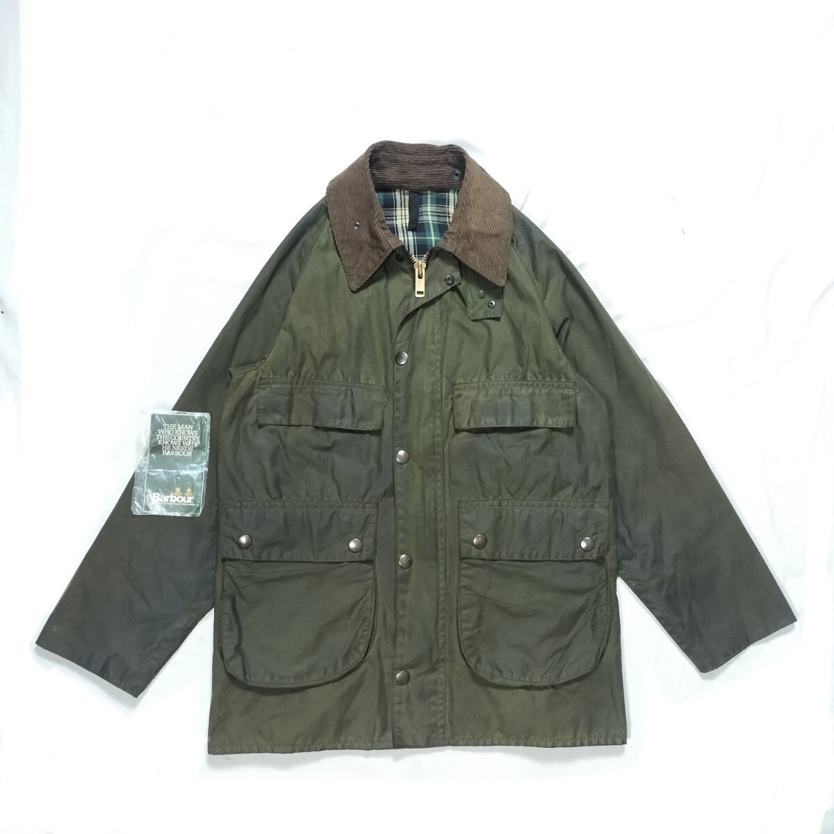 80s Barbour bedale　c34　バブアー　ビデイル　 2クラウン　2クレスト　YKK棒ジップ 　4ポケット