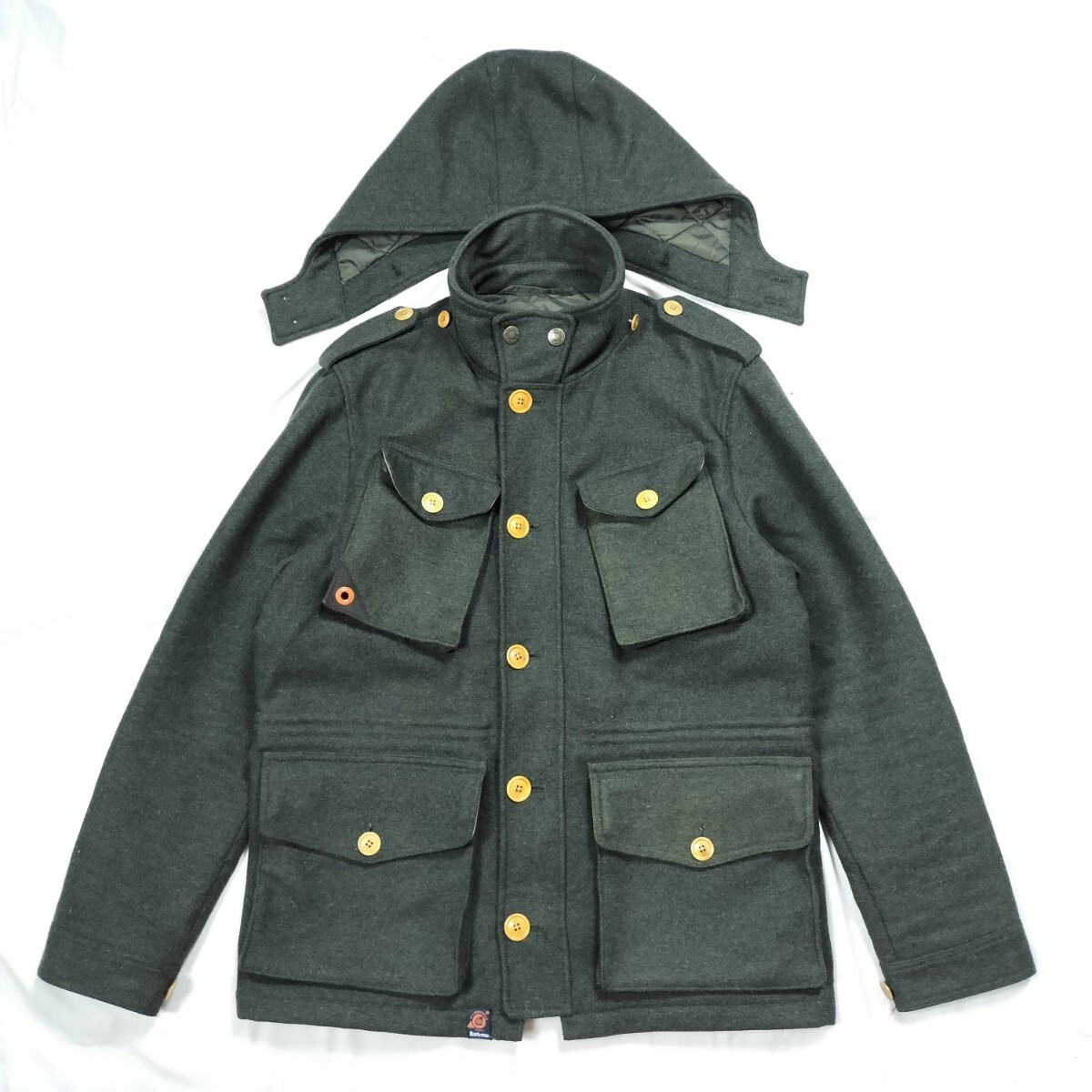希少　Barbour kemble wool L バブアー　ミリタリー　ウール　パーカー　 マウンテンパーカー オリーブ　グリーン　tokito　