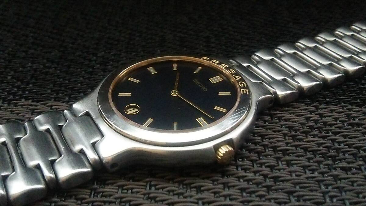 [◆]SEIKO PRESAGE/プレサージュ メンズ 黒文字盤 クオーツ