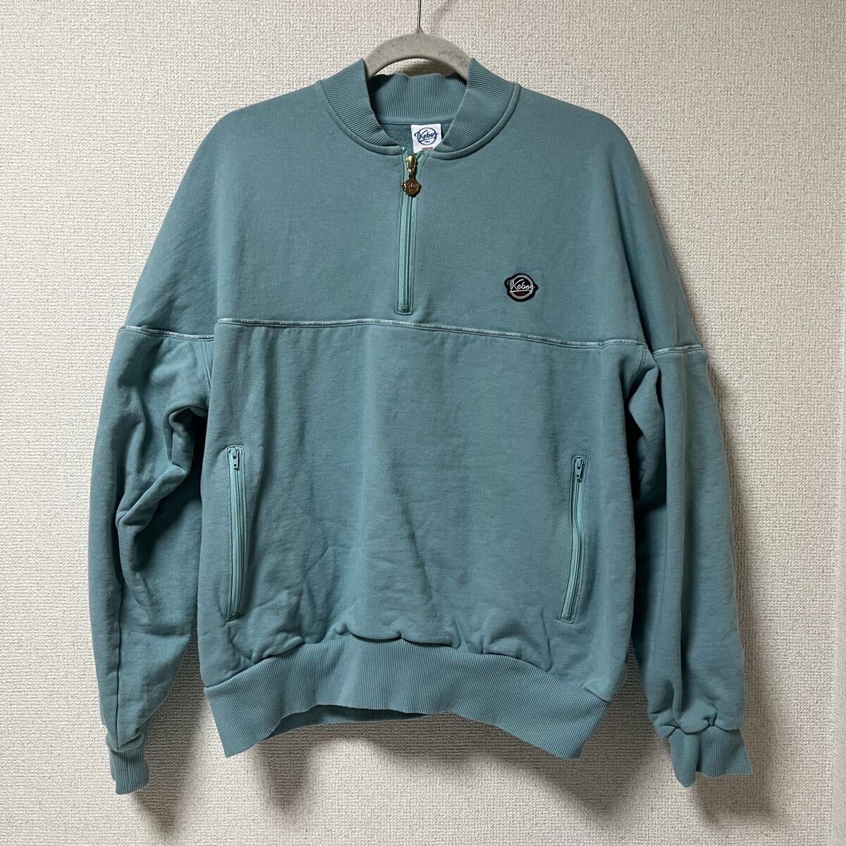 KEBOZ ケボズ スウェット HALF ZIP SWEAT VARSITY JACKET HORIZON BLUE Mサイズ