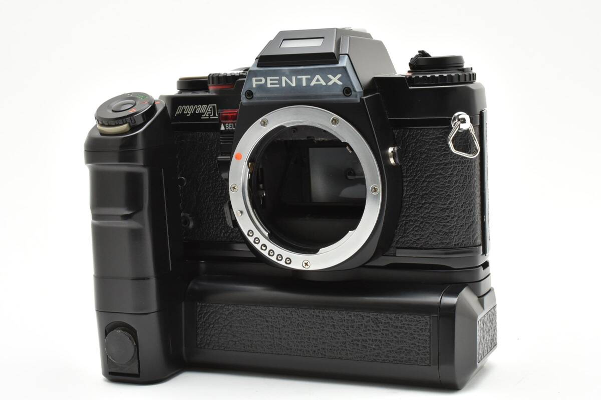 完動品 極美品 ペンタックス　PENTAX program A black 一眼 フィルムカメラ + モータードライブ　PENTAX MOTOR DRIVE A 2612237