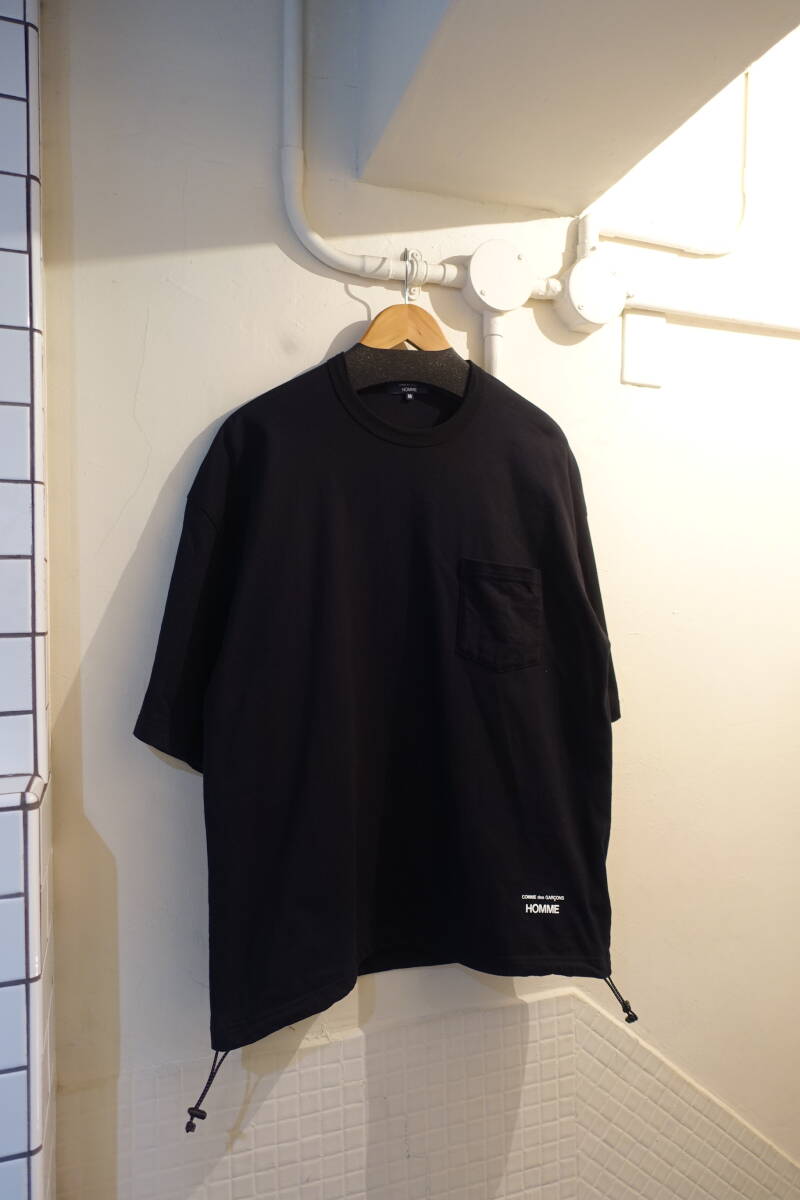 コムデギャルソン オム 25SS 2025SS ドローコード Tシャツ カットソー サイズM オーバーサイズ HO-T015 胸ポケット