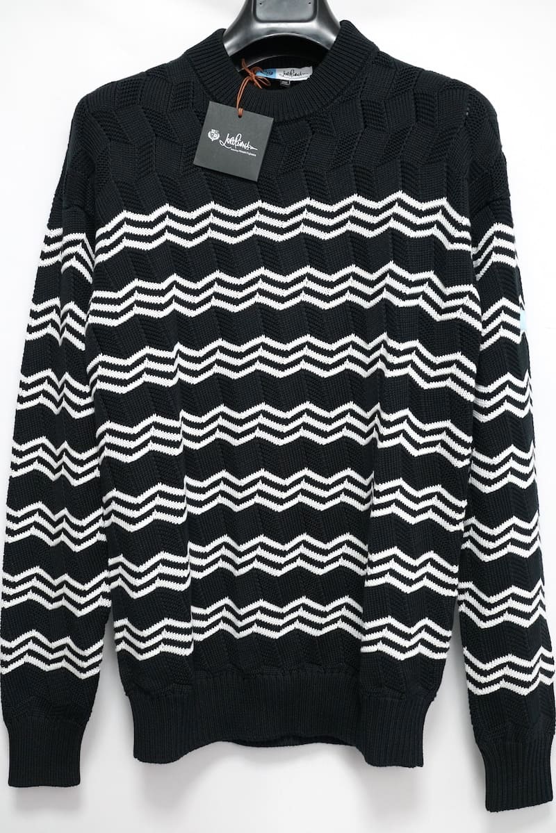 Loro Piana WITH HIROSHI FUJIWARA ロロピアーナ×藤原ヒロシ Wavy Stripe Sweater Knit Black Size:S