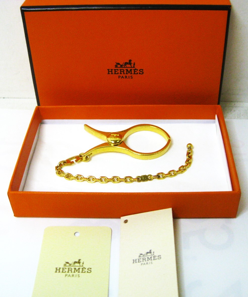 【東京 谷中 質屋おぢさん】極美品 エルメス グローブホルダー 手袋ホルダー Filou フィルー ゴールド