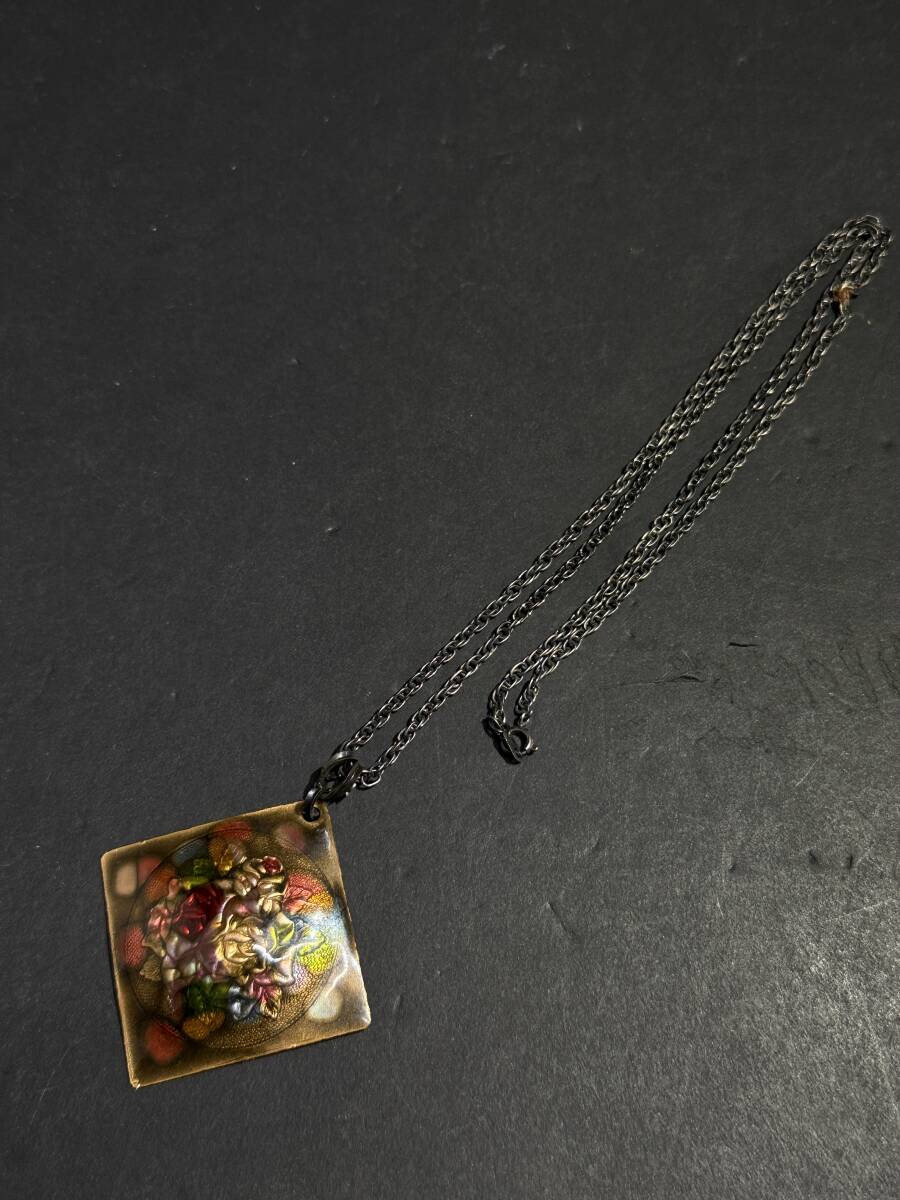 ★コレクター必見 七宝？ ペンダント 薔薇 花モチーフ レディース アクセサリー ビンテージ 飾り コレクション GT535