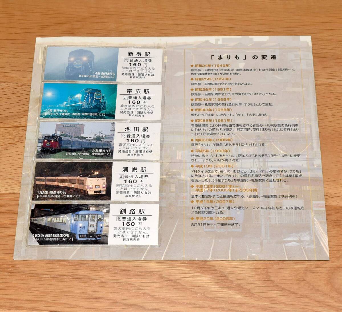 【今回限定】さよなら まりも 記念入場券 LAST RUN
