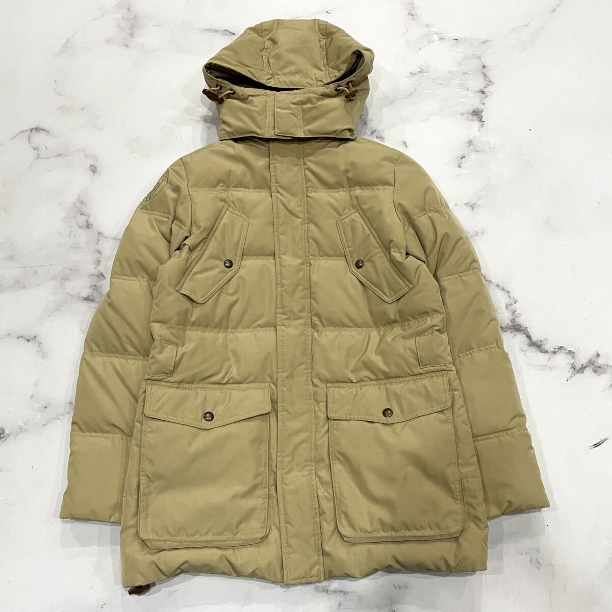 G ○ 良品/ 人気モデル!! '保温性抜群' RALPH LAUREN ラルフローレン 比翼仕立て 中綿 ジップアップ ダウンコート 11 アウター ベージュ 