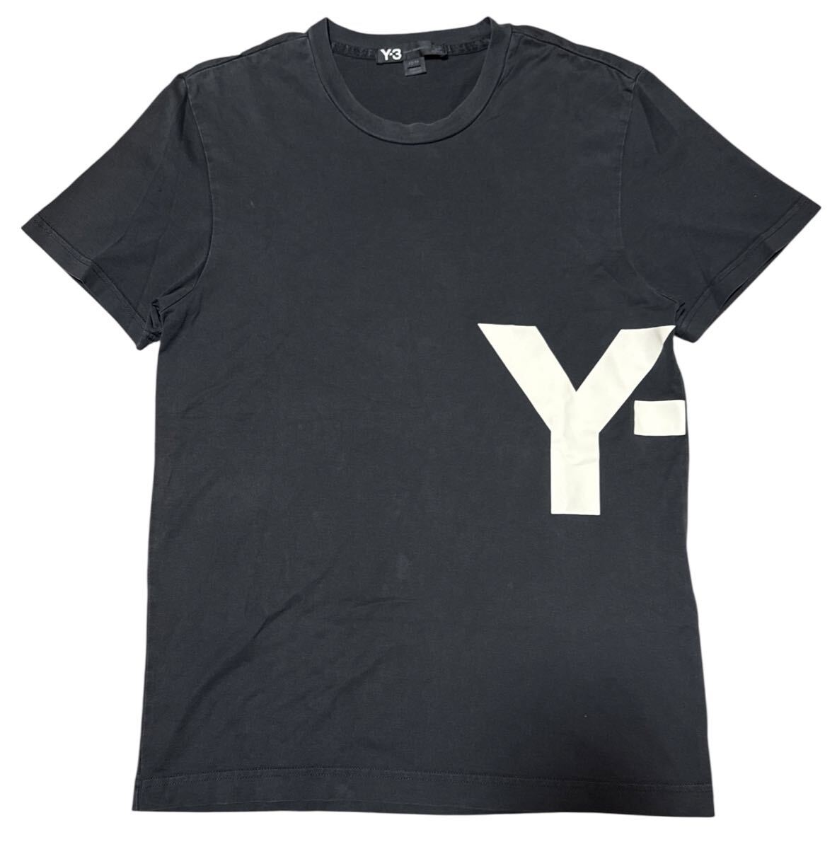 送料無料 ○ Y-3×adidas ワイスリー ヨウジヤマモト×アディダス ○ ビッグ ロゴ プリント 半袖 Tシャツ ブラック XS