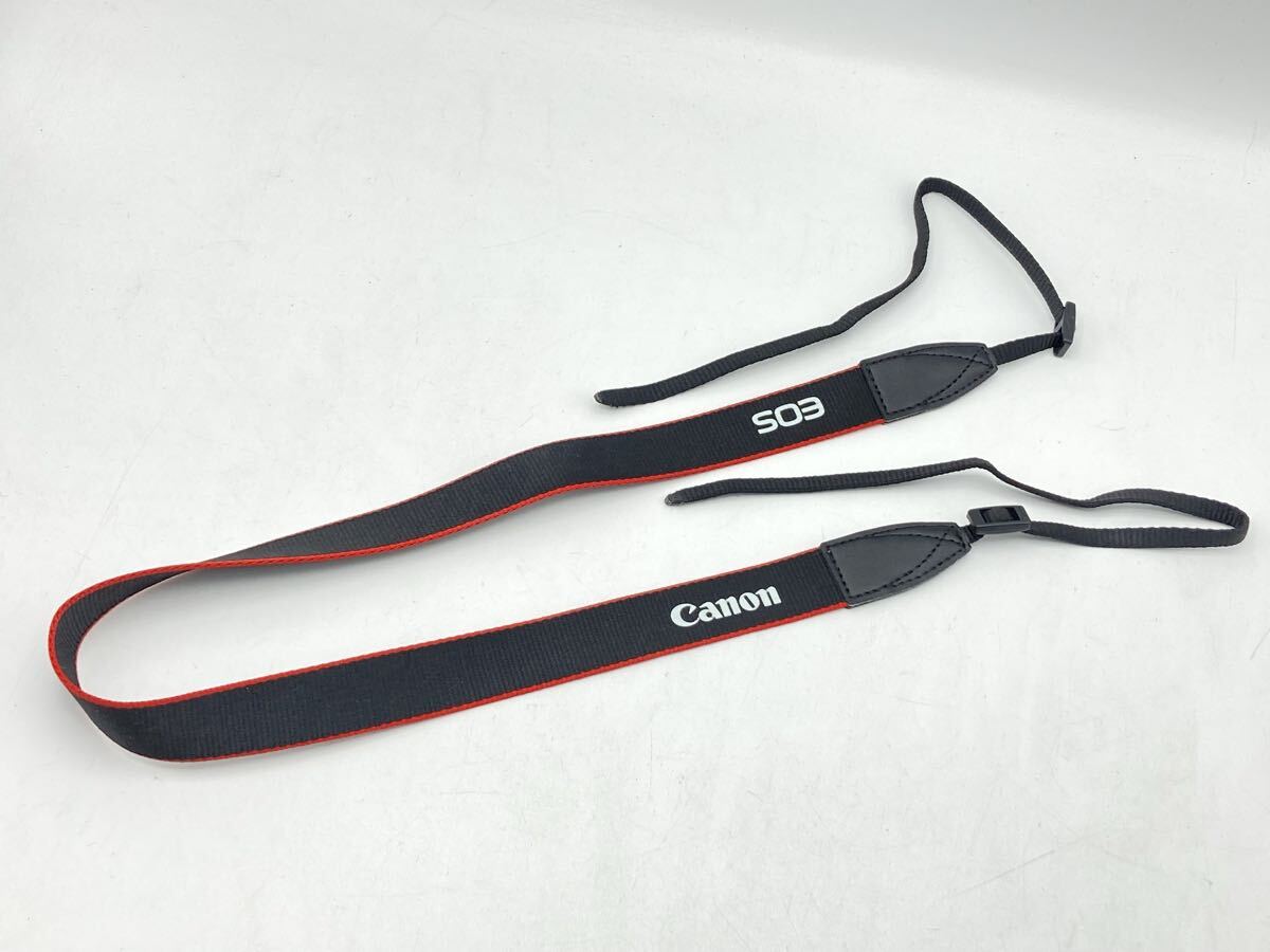 Canon EOS カメラストラップ 黒赤×白 ネックストラップ 幅2.3cm キヤノン 1809R7F