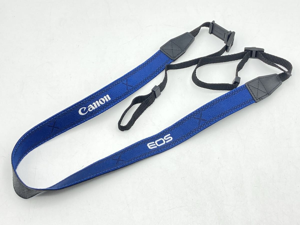 Canon EOS カメラストラップ 青×白 刺繍 ネックストラップ 幅約2.5cm キヤノン