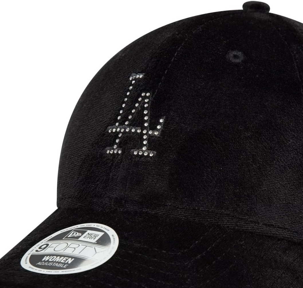 送料無料☆新品☆ベロアxラインストーン☆NEW ERA 9FORTY ドジャース ニューエラ キャップ/帽子