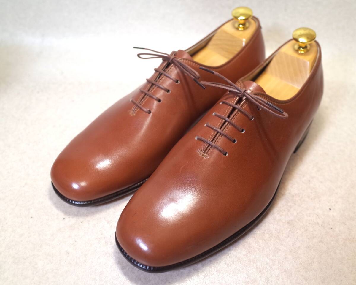 【送料無料】5373■Luen Fat■未使用?ビンテージ/プレーントゥ/ホールカット/マッケイ/ハンドメイドシューズ/25-25.5cm■