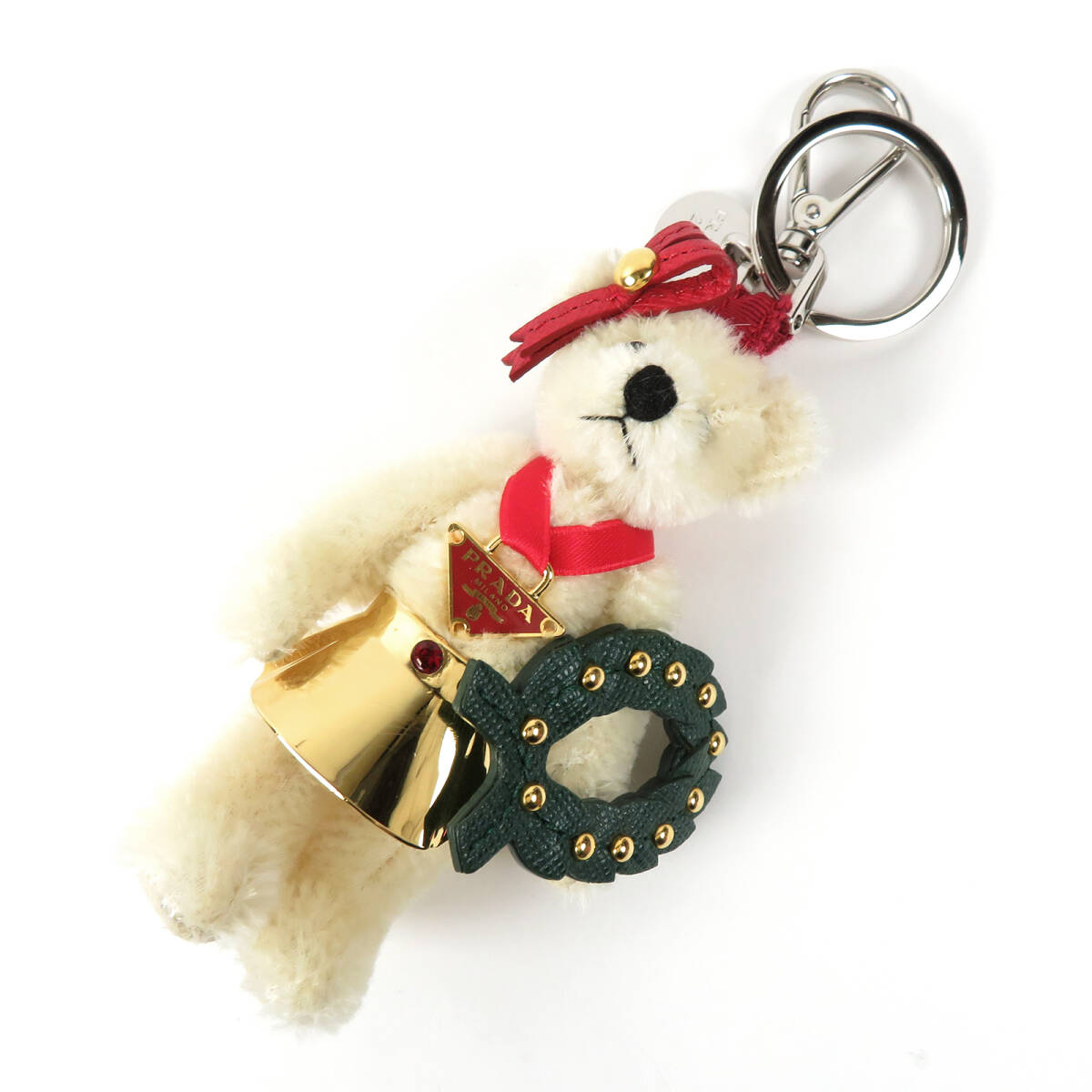 PRADA プラダ ベアトリック 2012年クリスマス限定 バッグチャーム キーリング キーホルダー MISS WINNER 1ARF83 クマ 三角プレート