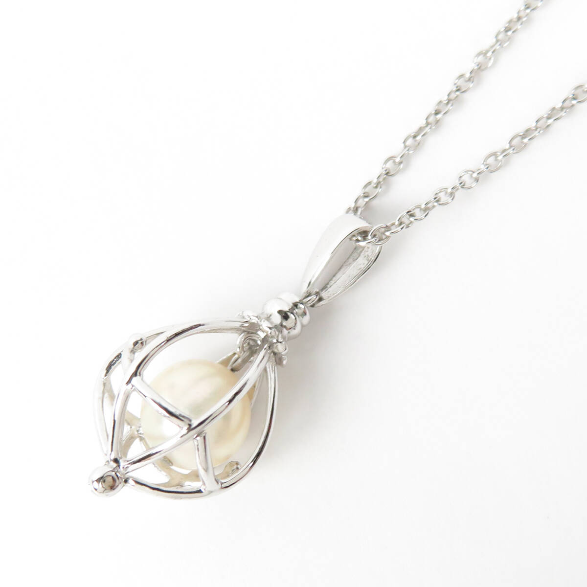 TASAKI タサキ 田崎真珠 アコヤ真珠 1P パール 籠 ネックレス シルバー