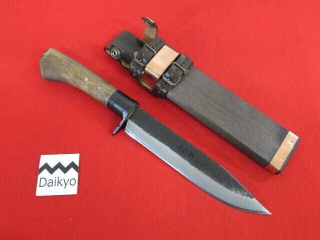 EB674■晶之作 / ハンティングナイフ / 刃渡り 180mm / サヤ付 /// 鞘付 狩猟刀 キャンプ アウトドア用品 / 未使用