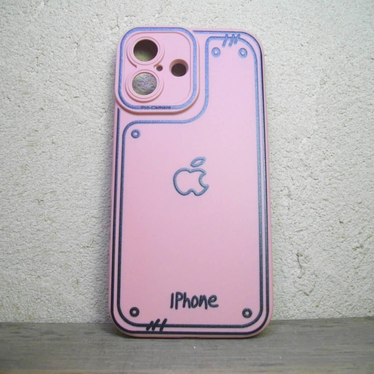 セール！！手書き風iPhone 16用 スマホケース　シリコン保護カバー　可愛いiphoneケース　ピンクブラックレター