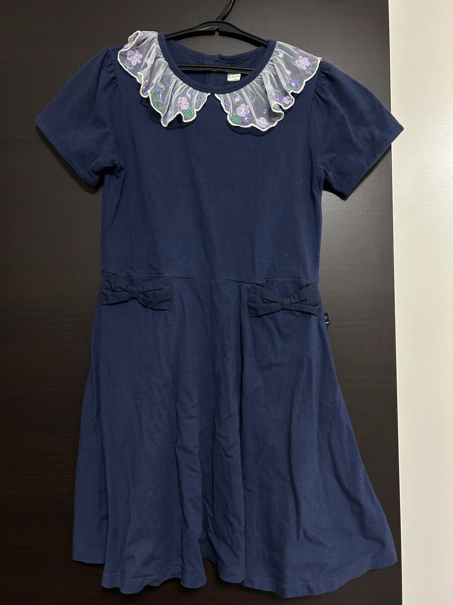 KP ニットプランナー／半袖ワンピース／紺色、ネイビー／普段着にも、よそ行きにも／サイズ140