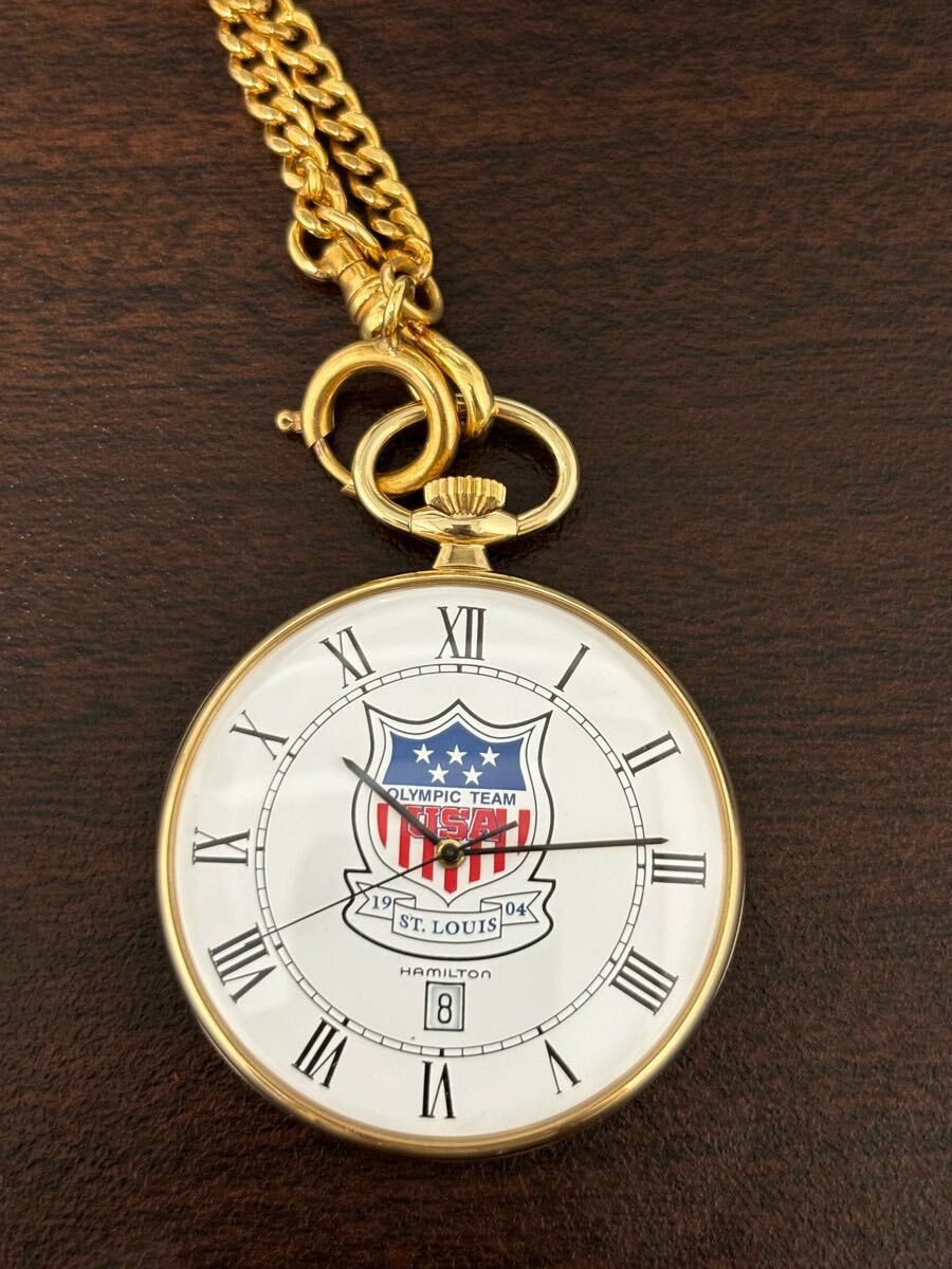 Hamilton 懐中時計 Olympic team Saint Louis ハミルトン Pocket Watch quartz 電池式 オリンピックチーム セントルイス 