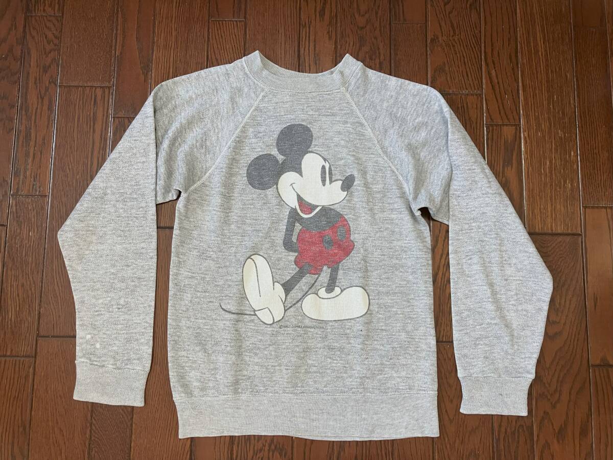 ミッキーマウス ビンテージ スウェット シャツ 霜降りグレー MICKEY MOUSE ディズニー DISNEY 検索 70s 80s 