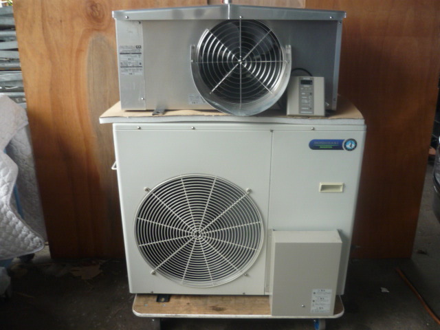 送料無料 24年製 ホシザキ プレハブ冷凍庫用冷凍ユニットクーラー+冷凍コンデンシングユニット HUS-11FC-E HUS-11FC-UCI 3相 200V USED