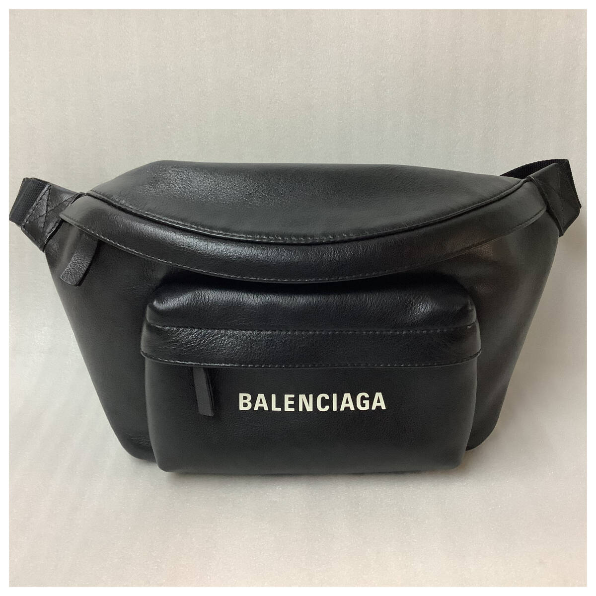 BALENCIAGA バレンシアガ エブリディ レザー ボディバッグ ウエストポーチ ブラック ユニセックス 良品