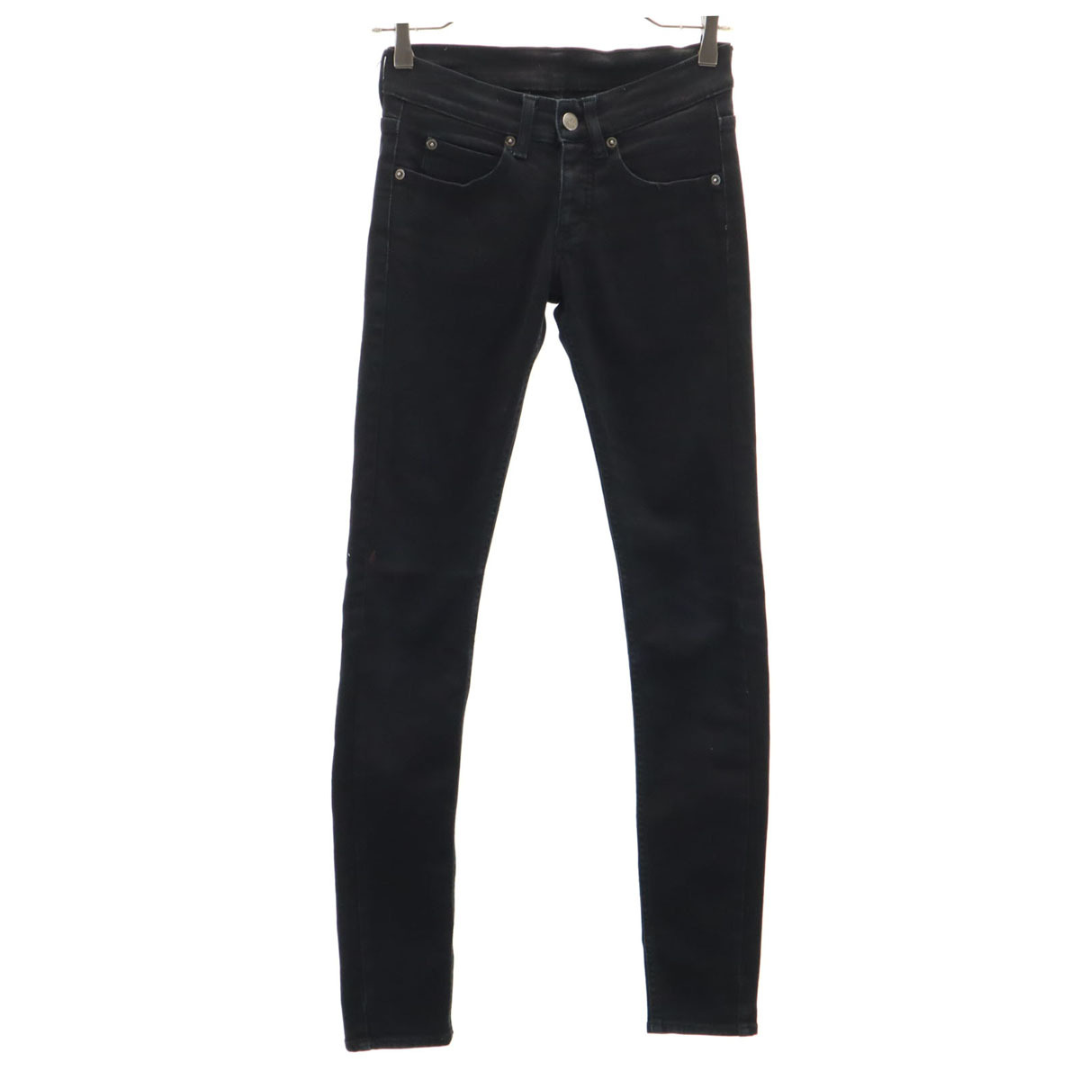 CHEAP MONDAY チープマンデー スキニーパンツ W24 黒 ストレッチ ボタンフライ レディース
