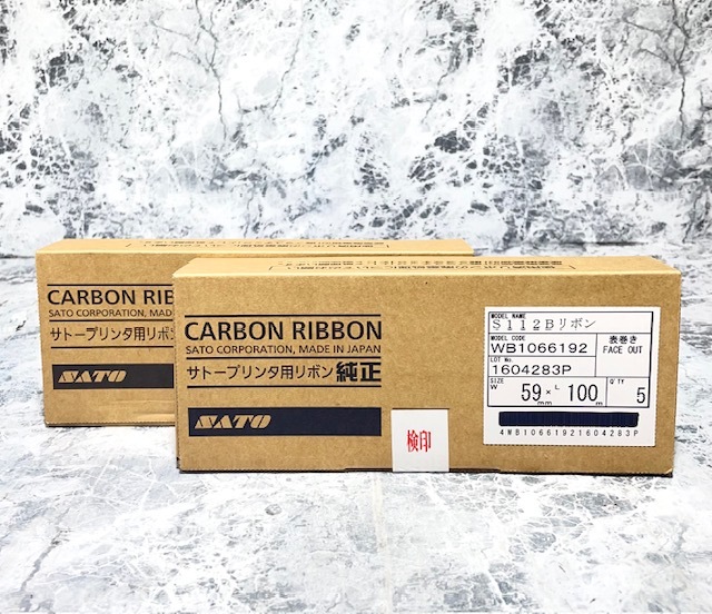7109//【未使用品】SATO CARBON RIBBON サトー プリンタ用リボン S112Bリボン 純正 2個セット 