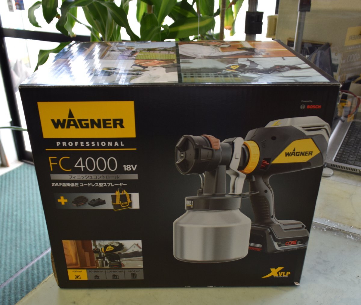 FC4000 18V ファインスプレーキット コードレス XVLP 低圧 電動スプレーガン WAGNER 日本ワグナー18V バッテリー２個付属 極上美品/送料込