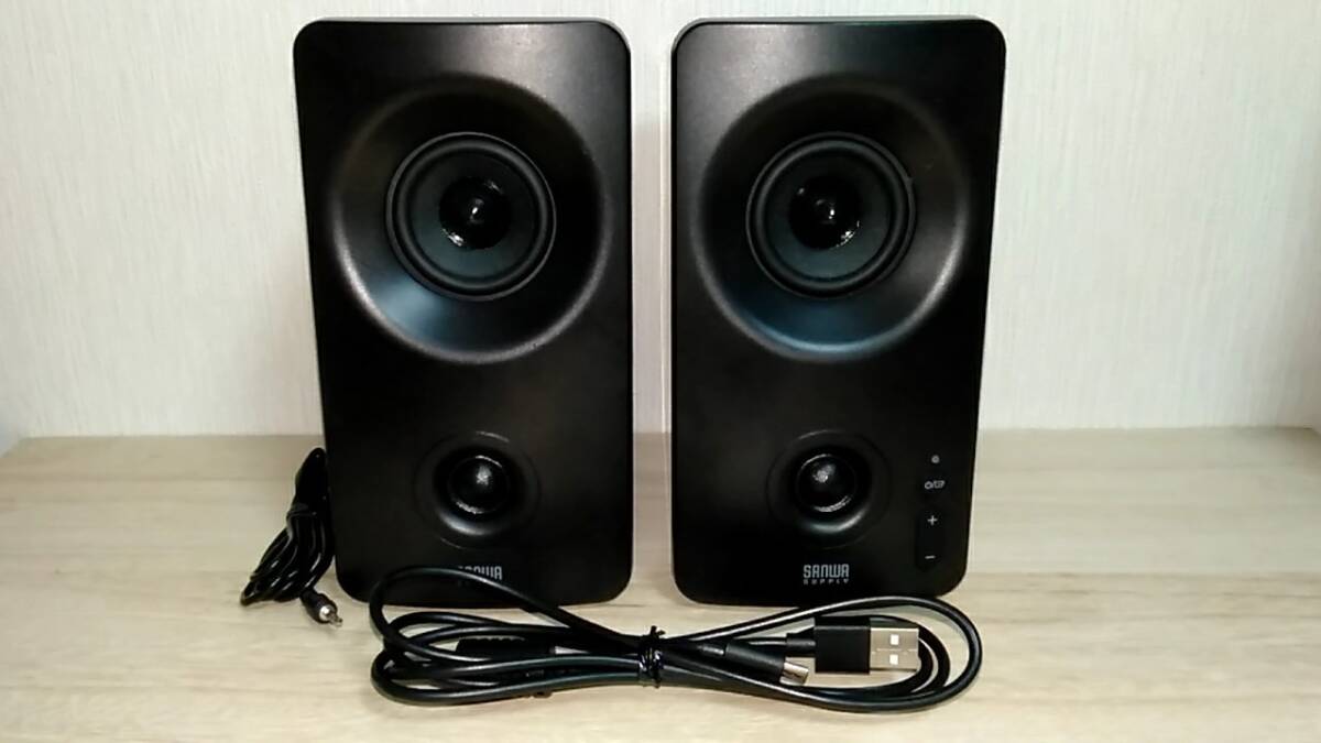 [m16396y k] サンワ Bluetooth PCスピーカー USB接続 3.5mm接続対応 400-SP091　SANWA