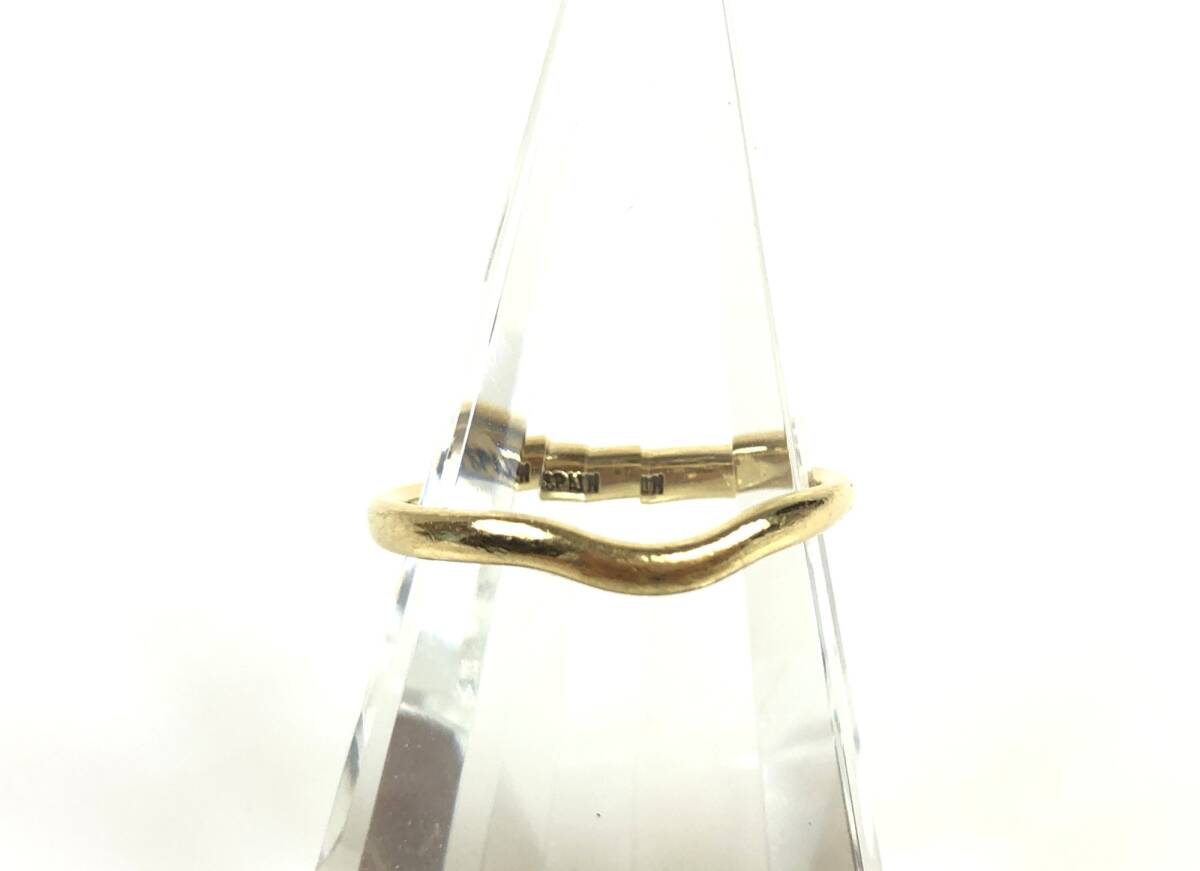 ティファニー　TIFFANY　エルサペレッティ　バンドリング　指輪　リング　サイズ14号　750　重さ：約2.3ｇ　イエローゴールド　YAS-12630