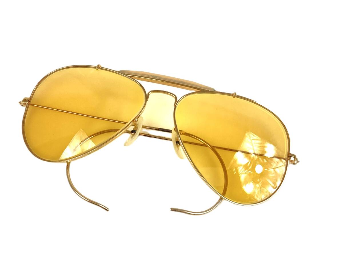 レイバン　Ray-Ban　ヴィンテージ　サングラス　アウトドアーズマン　ボシュロム　USA製　58□14　イエロー系/ゴールドカラー　YSG-147