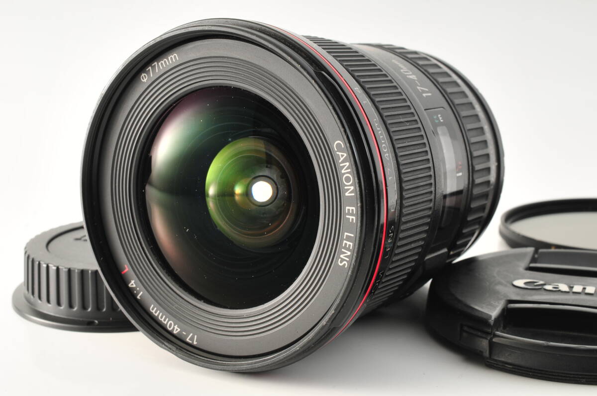 【美品 保障付 動作確認済】Canon EF 17-40mm f/4 L USM AF Zoom Lens w/Hood キャノン オートフォーカス ズーム レンズ #V758