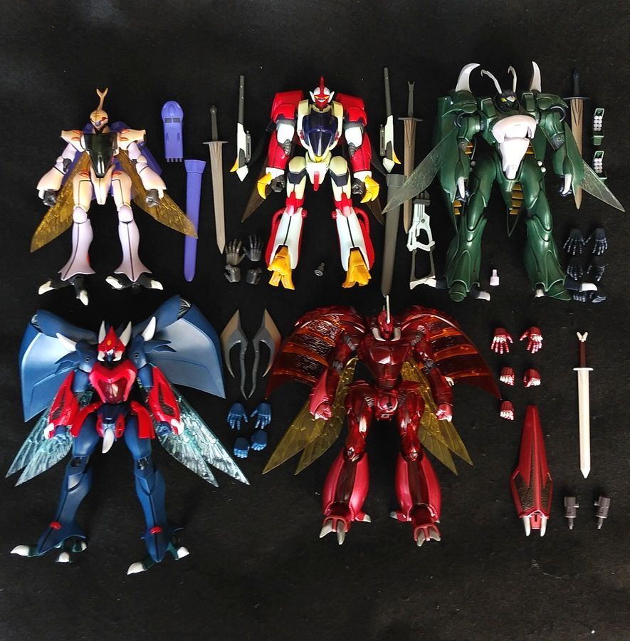 ★ ☆同梱OK☆ ROBOT魂【限定】ビアレス(赤い三騎士機)&レプラカーン（ハイパーVer）&ライネック&ダンバイン&ビルバイン 箱無現状品 ５体★