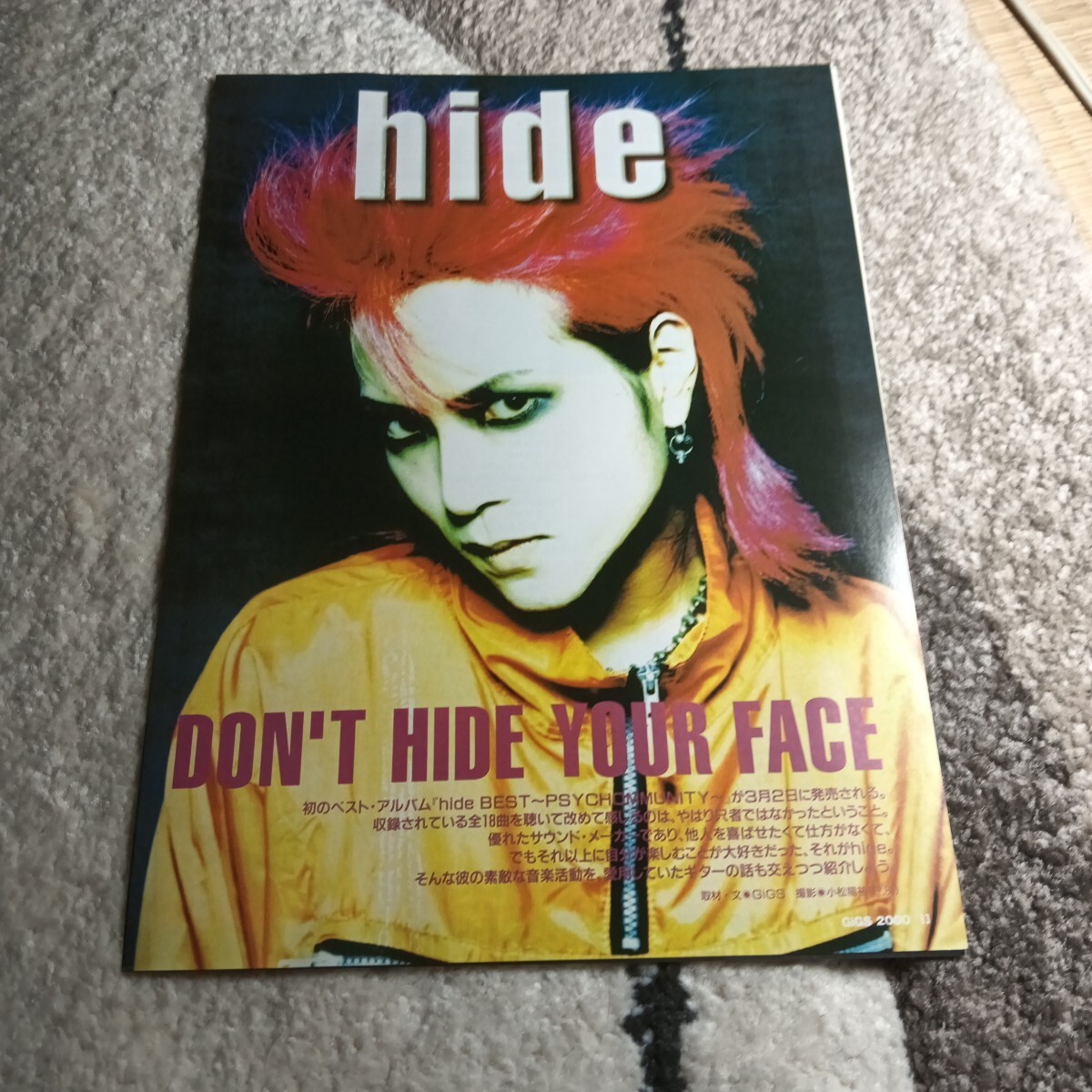 GiGS☆記事☆切り抜き☆hide『hide BEST〜PSYCHOMMUNITY〜』hideの足跡＆レコーディング使用ギターMAP▽2Je：106